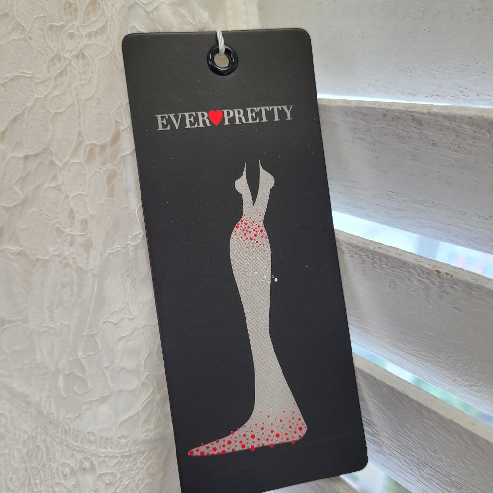 Ever Pretty Elegant Cap Sleeves Casual Applique Wedding Dress Size US 14 - Picture 5 of 10